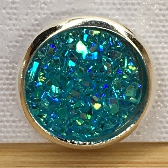 Blue Druzy Earrings - Picture 3 of 5